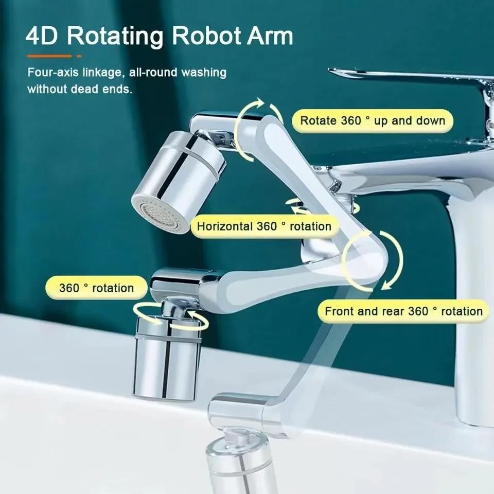 1440° Rotation Extender Faucet Aerator ABS Plastic Splash Filter Kitchen Tap Washbasin Faucets Bubbler Nozzle Robotic Arm