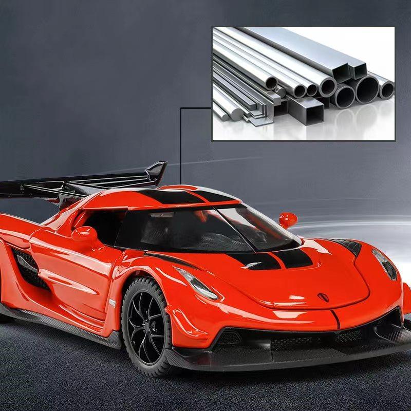 Κλίμακα 1/32 Μεταλλικό Παιχνίδι Koenigsegg Jesko Supercar Μοντέλο Αυτοκινήτου από Κράμα Ήχος και Φως Κίνηση με Όπισθεν Παιδικό Παιχνίδι Αυτοκίνητο Συλλεκτικό Δώρο