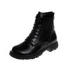 Black Martin Boots Women's Zipper High-top Autumn and Winter Waterproof Casual Shoes Women's Thick-soled Trendy Versatile Boots