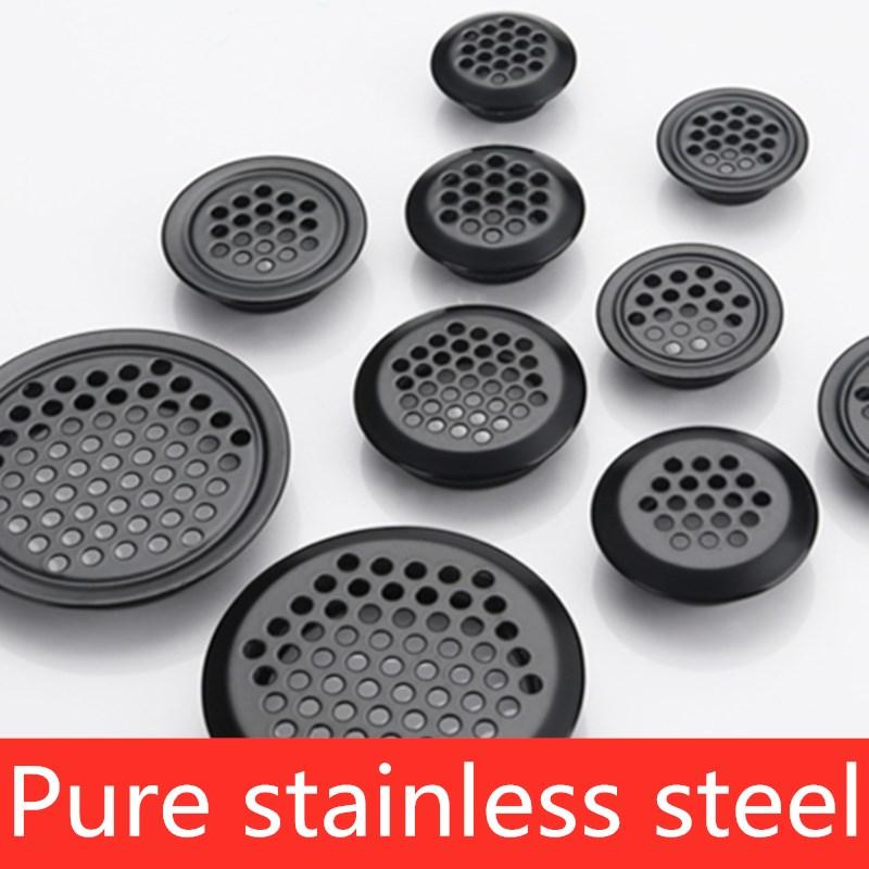 10pcs Wardrobe Cabinet Mesh Hole Black Air Vent Louver Ventilation Cover Stainless Steel Black  Cupboard Air Vent Pest Control