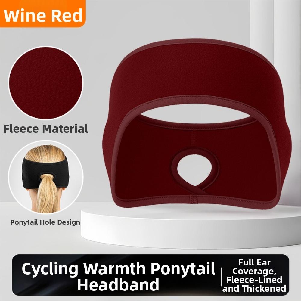 Thermal Insulation Ponytail Headband Fleece Material Sport Headband Ear Warmer Headband  Cycling