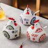 Chicken Ceramic Spice Chicken Ceramic Spice Jar 1pc Henshaped With Lid Redbluegreen Rustic Kitchen Dining Storage Gift For Chefs