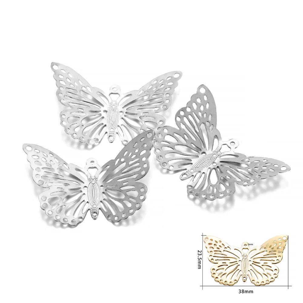 20/30Pcs Butterfly Filigree Wraps Metal Charm Pendant Connectors Crafts for DIY Jewelry Making Accessories Supplies