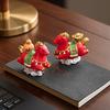 Vivid Resin Horse Figurine Chinese Style Desktop Ornament New Year Mascot Miniature Good Luck Red Zodiac Ornaments Car Decoratio