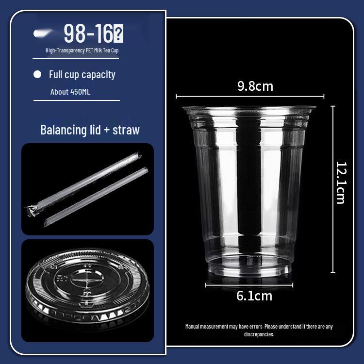 98 Caliber Thickened PET Cold Drink Cup for Milk Tea, Coffee, or Lemon Tea 12OZ/350ml