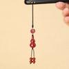 Natural Cinnabar Gourd Keychain Pendant, Zodiac Mobile Phone Strap, Amulet, New Men's Pendant