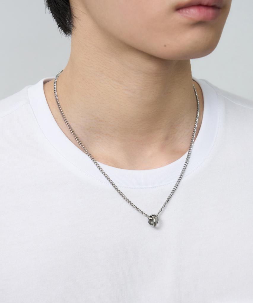 Draw Fit Layered Ring Chain Necklace [Silver]