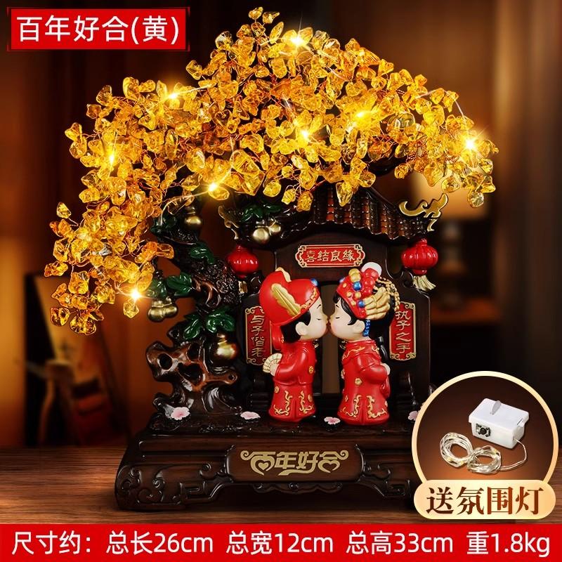 Home Decoration Accessories Wedding Gift Feng Shui Ornaments Wealth Tree Valentine's Day Gift Resin Crafts