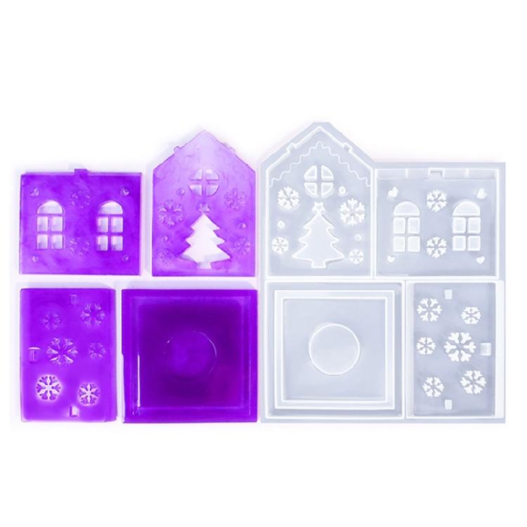 Festival Sturdy Silicone Christmas House Moulds Easy to Use Portable Craft Supplies for Home or Office Decoration