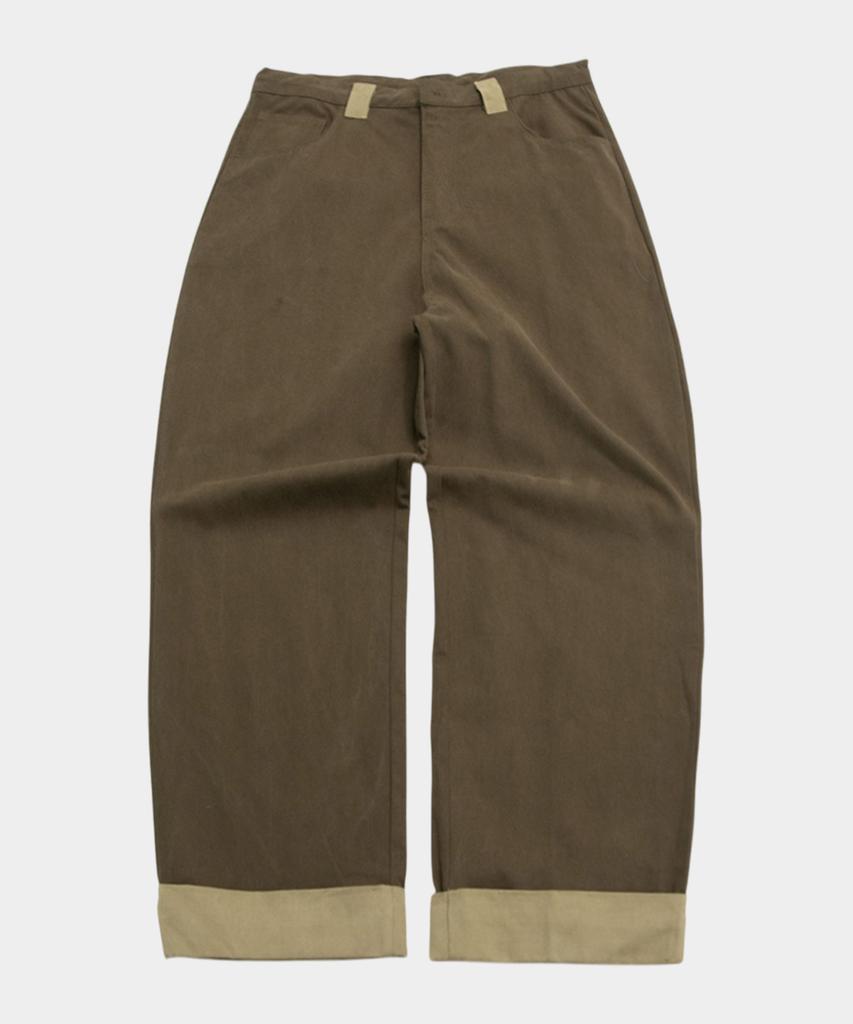 SOMEPLACE MAN Basic Color Block Rolled-Up Pocket Detail Oversized Wide Fit Cotton Pants_2 Colors