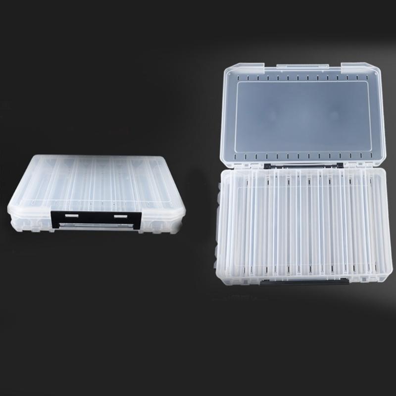 Double Side Tackle Carrying Case Large Clear Fishing Lures Storage Waterproof