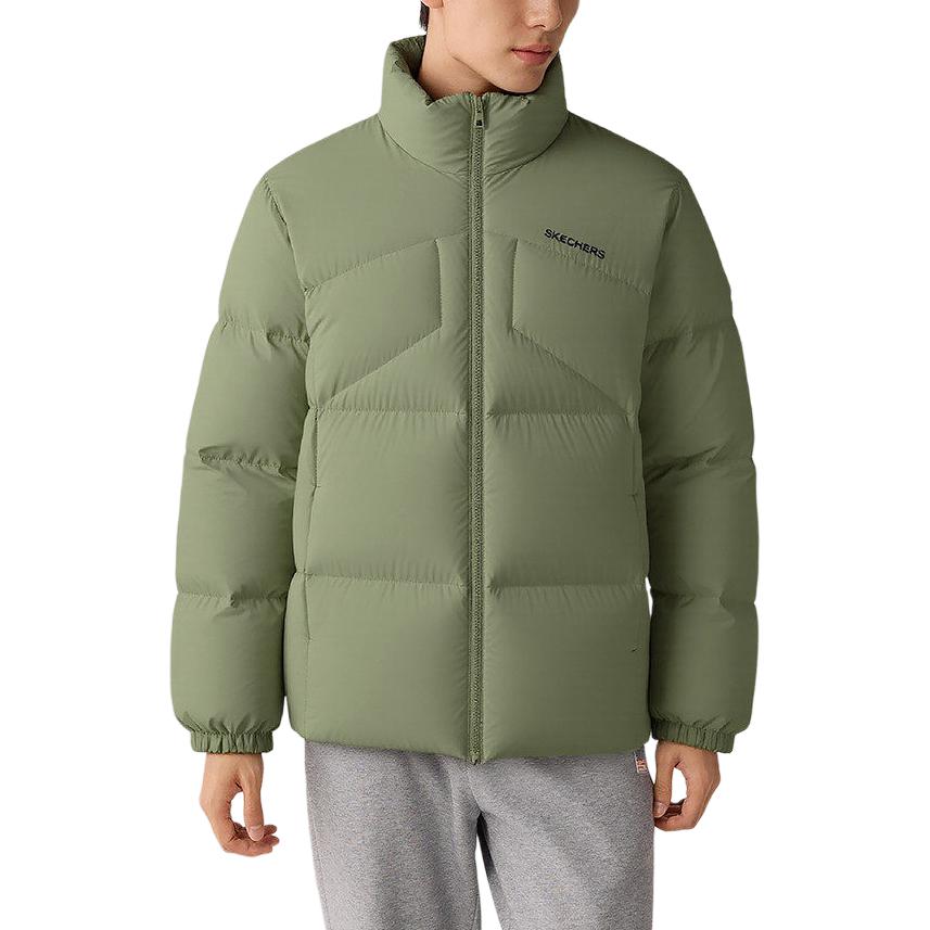Skechers FW25 Woven Zip Stand Collar Long Sleeve Down Jacket Men Outerwear L425M063-01DR