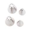 1/4Pcs  Silver Stainless Steel Flower Icing Piping Cake Tips Cupcake Cream Pastry Confectionery Nozzle For Cake Decoration Tips
