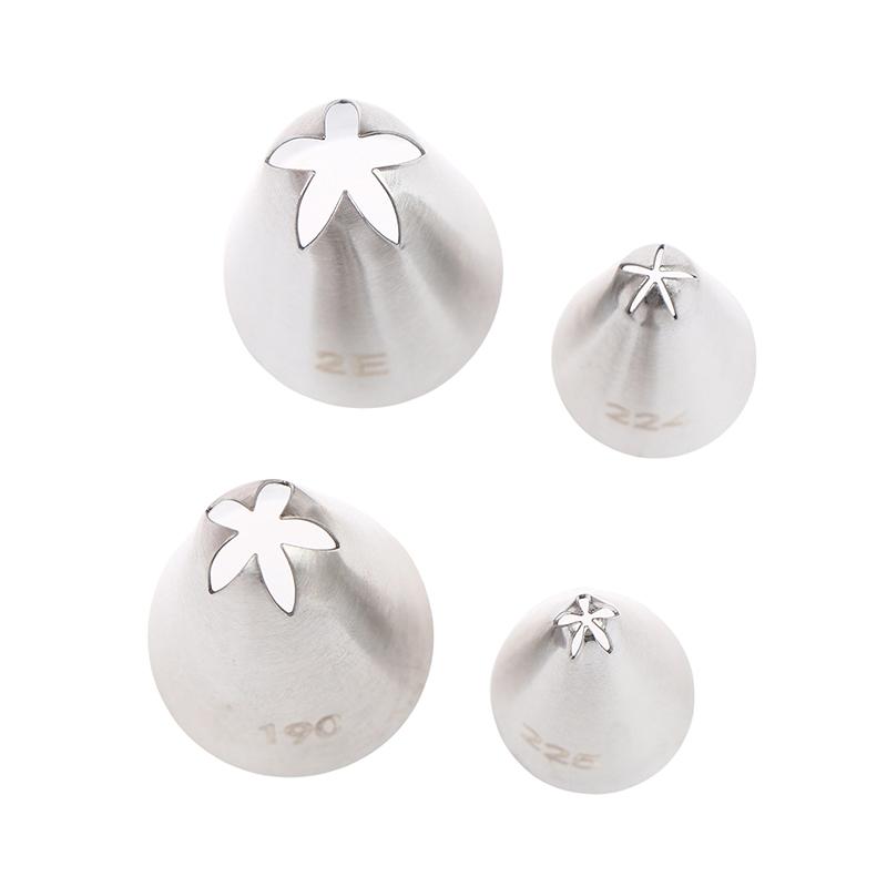1/4Pcs  Silver Stainless Steel Flower Icing Piping Cake Tips Cupcake Cream Pastry Confectionery Nozzle For Cake Decoration Tips