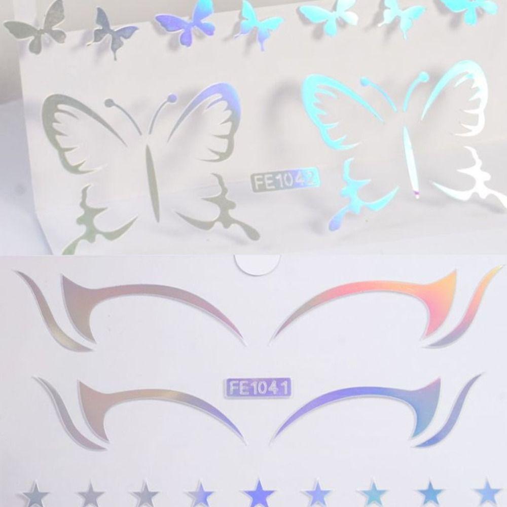 Silver Glitter Temporary Tattoo Sticker Waterproof Makeup Eyeliner Sticker Women