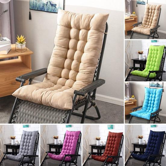 Recliner Chair Cushion with Ties Thick PP Cotton Chairs Pad for Garden Office Washable Sun Lounger Cushion