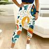 Women Plus Size Cartoon Printed Jogger Pants Drawstring Waist Side Pockets Cuffed Ankle Casual Trousers