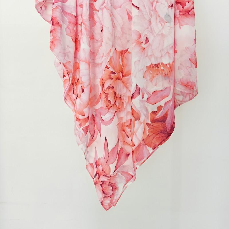 Peony Flower Print Chiffon Hijab Scarf Shawl Women Islamic Muslim Scarves Wraps Lady Echarpe Breathable Foulard Hijabs