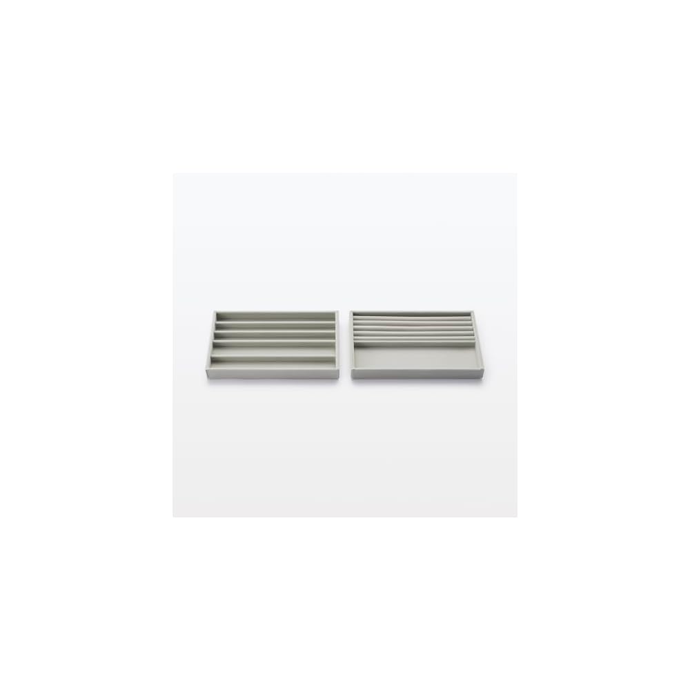 MUJI Stackable Velour Case for Necklaces / Acrylic Case, Gray, 235cm (W) x 155cm (D) x 25cm (H),