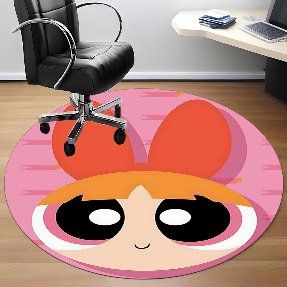1pc Powerpuff Girls Office Round Area Rug, Under Office Chairs Bedroom Living Room Home Decor  A1022207