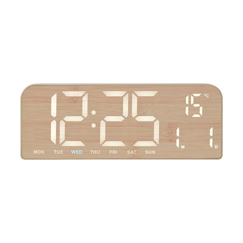 Modern Minimalist Led Desk Clock With Temperature Calendar And Alarm For Home Office Decor