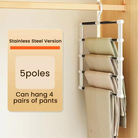 Věšák na kalhoty vícepatrový nerezový věšák na kalhoty otočný hák o 360 stupňů skládací design stojan na uskladnění kalhot