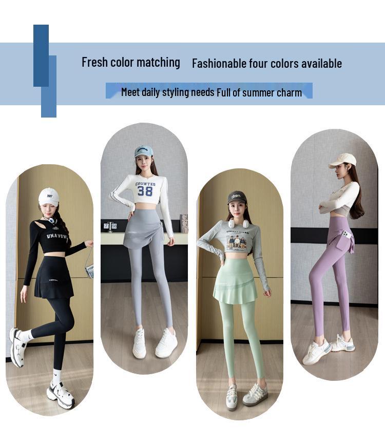 2026 Spring/Autumn Plus Size Women's Two-in-One Yoga Pants - Hip Lift, Running, Training, Slimming Fit