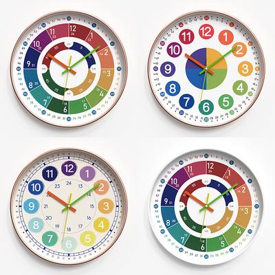 Early Education Wall Clock Clock Cartoon Silent Clock Children's Time Management Quartz Clock Home Wall Hanging 30CM