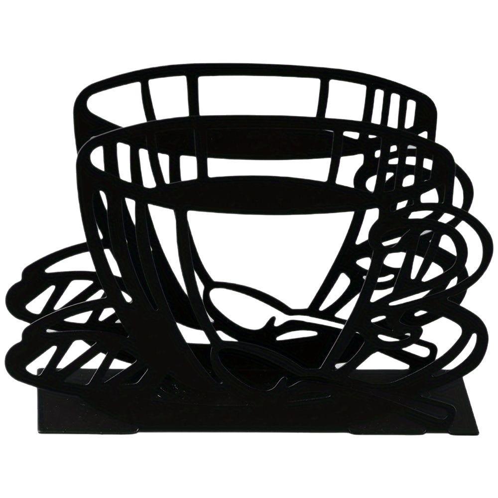 1 unidad de Portarrollos de Metal Vertical con Diseño de Taza de Café para Mesa de Comedor, Decoración de Hogar, Hotel o Cafetería
