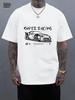 Neues Modell Stereoskopisch Herren Grafischer Aufdruck Kurz Herren Vintage Klassisches Auto Handbemalter Aufdruck T-Shirt Amerikanisch Ret