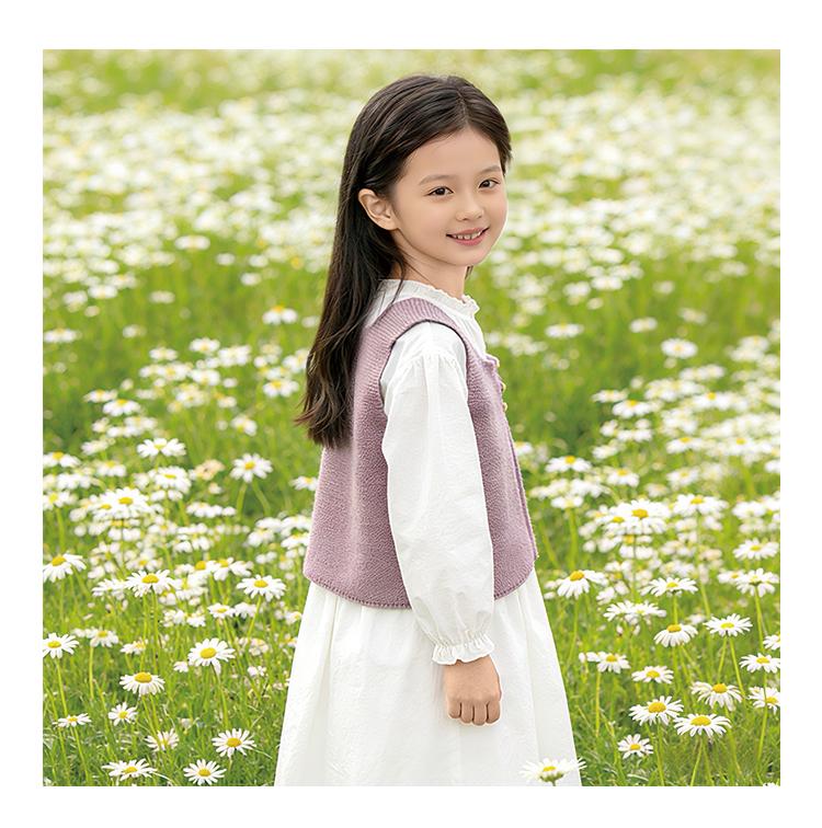 Girls' Knitted Vest Spring and Autumn New Style Children's Knitted Tank Top Stylish Outwear