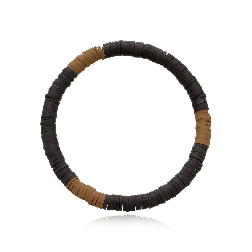 Color Soft Pottery 6mm Beach Bracelet Women's, Bohemian Elastic Rope Bracelet Jewelry