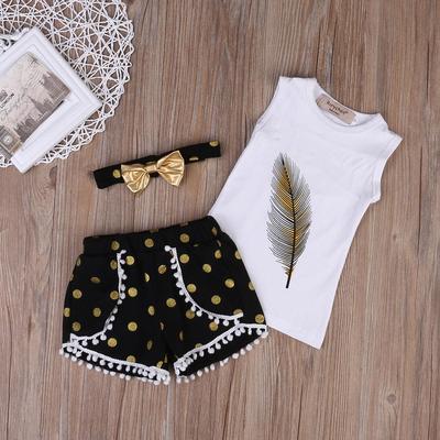 Children/'s Clothes Summer Kids Girls Sleeveless Vest Shorts Top T-Shirt P6O4
