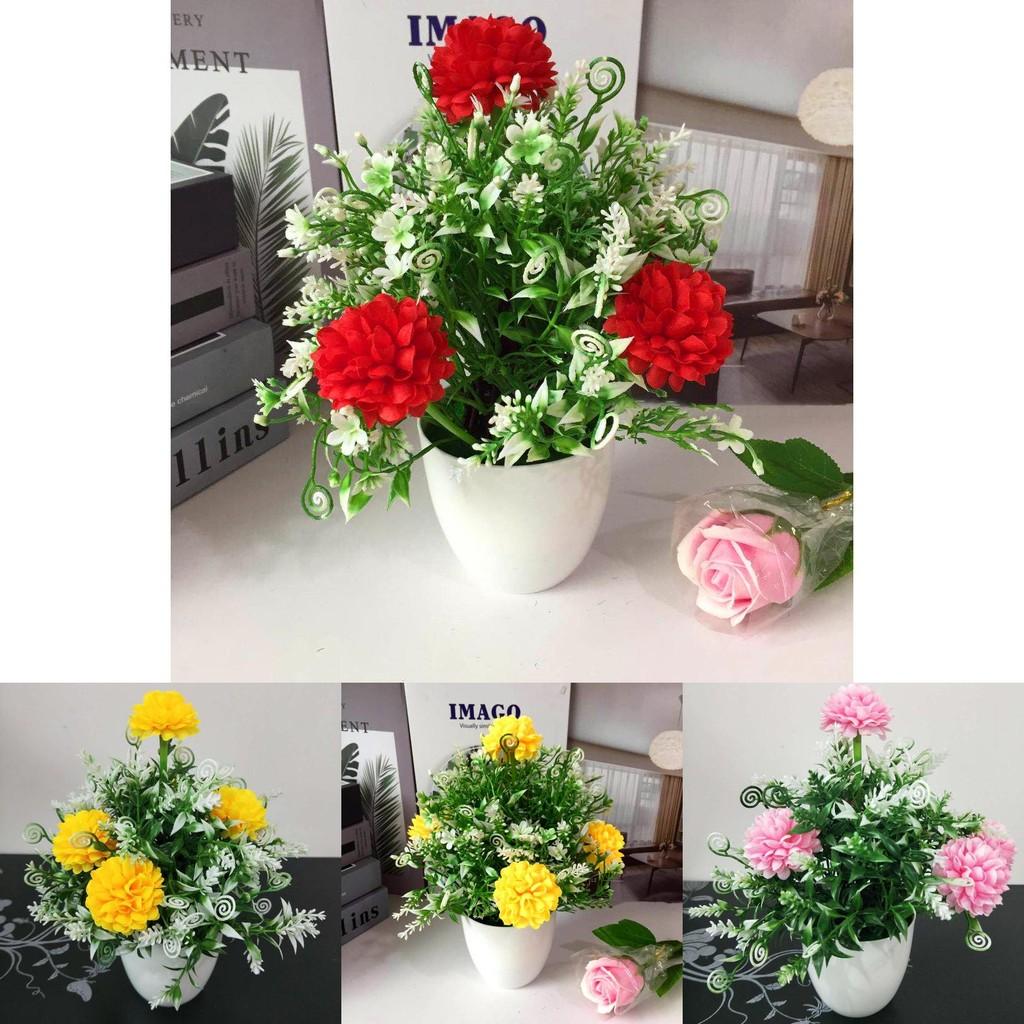 Artificial Hydrangea Plant With Plastic And Silk Flowers For Home Decor And Tabletop Display