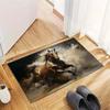 Running Black Horse Print Doormat, Animal Themed Non‑Slip Floor Mat for Entrance Hallway Home Decor