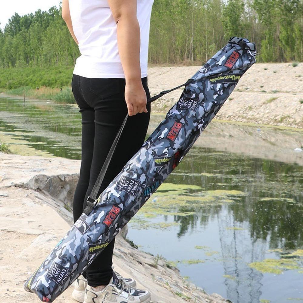Durable Multi-function Fishing Rod Cover Foldable Thicken Canvas Fishing Rod Holder Oxford Cloth Fishing Gear Outdoor Activity