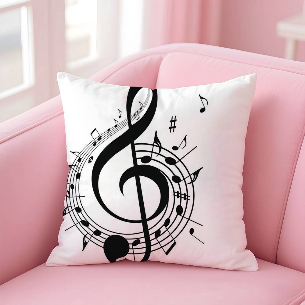 Sheet Music Printing Pillow Case Pattern Printing Pillowcase Living Room Sofa Cushion Cover Bedroom Room Decor