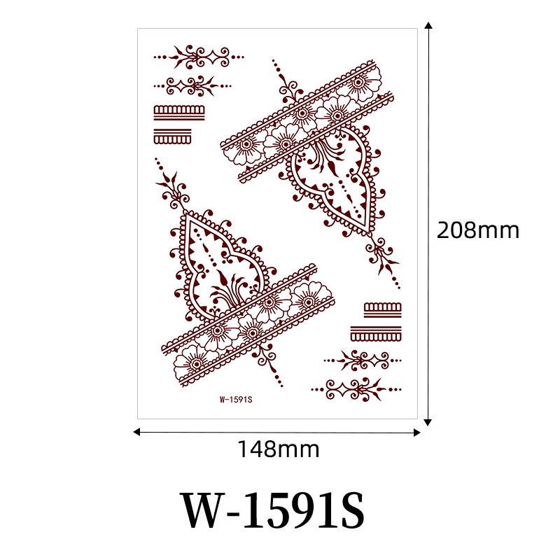 Zhengxiang 2025 Waterproof Brown Floral Lace Henna Tattoo Sticker