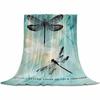 Dragonfly Throw Blanket Ultra Soft Cozy Lightweight Fuzzy Plush Flannel Fleece Blanket for Chair, Bed, Couch, Office & Travel