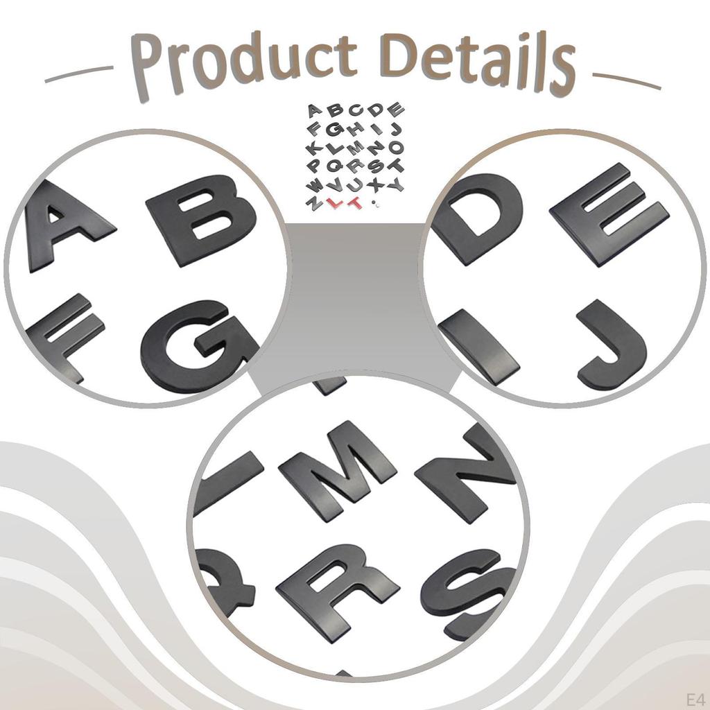 26 Pieces 3D Car Letter Sticker Alphabet Installation Vehicle Body Decal Auto for Door SUV