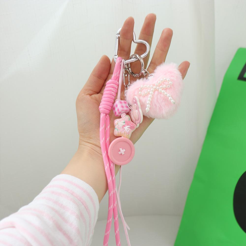 Anti-Lost Braided Rope Car Keyrings Handmade Love Heart Backpack Pendant Key Ornaments