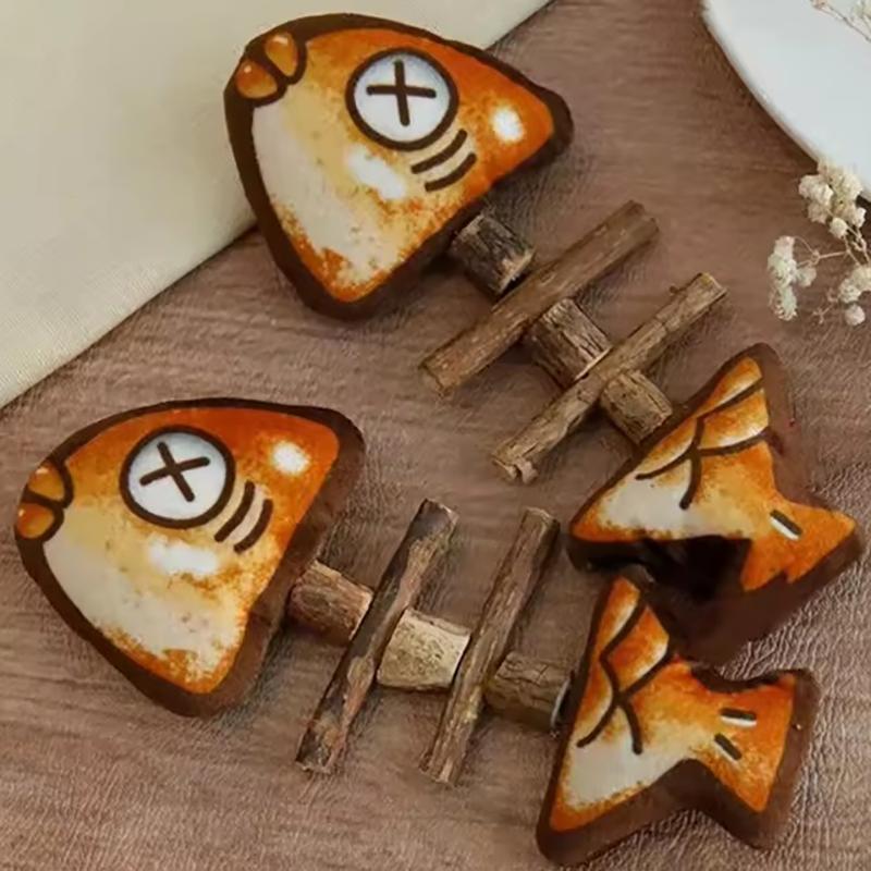 Cat Chew Toys Interactive Grilled Fish Toys Silvervine Cat Teaser Toy Clean Mouth Kitten Play Toy Pet Supplies Accessories