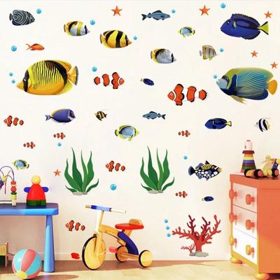Sea Wall Decals Fish Wall Decals Fish Wall Nursery Stickers Removable Peel And Stick Art for Kids Baby Bedroom Living Room