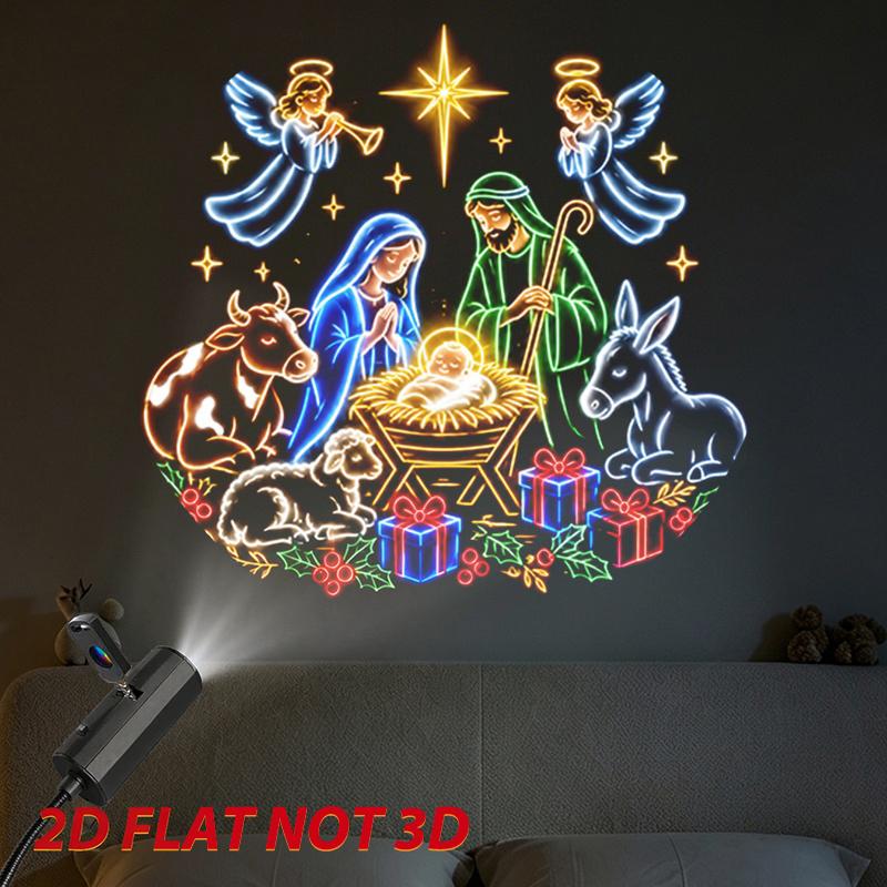 1Set Usb Christmas Theme Projection With 12 Flat Patterns Change Led Projector Decorative Home Lighting