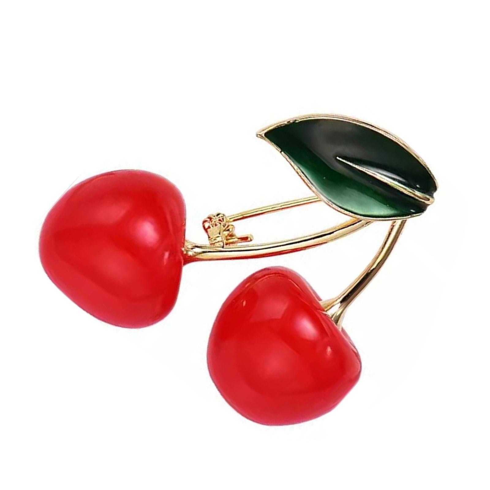 

Изысканная вишневая брошь, брошь для вечеринки, стильная булавка, подходит для любителей модного стиля и для особых случаев. красный