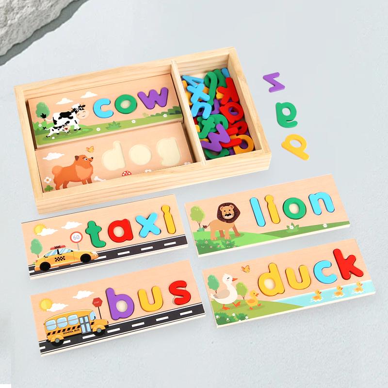 Montessori Wooden Colorful Alphabet Number Puzzle Kids Intelligent Matching Game Preschool Children Early Educational Toys Gifts