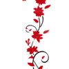Romantische Blumige Wanddekoration 3D Rose Blume Rattan Wandaufkleber Abnehmbare Folie 3D Wandaufkleber für Büro Badezimmer Wohnzimmer