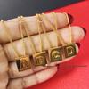 Arc de Triomphe Letter Choker: Brass Gold-Plated Small Square Tag Necklace with Initial Pendant