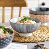 Japanese 6 Inch Noodle Bowl Ceramic Underglaze High Foot Salad Bowl for Home Ramen