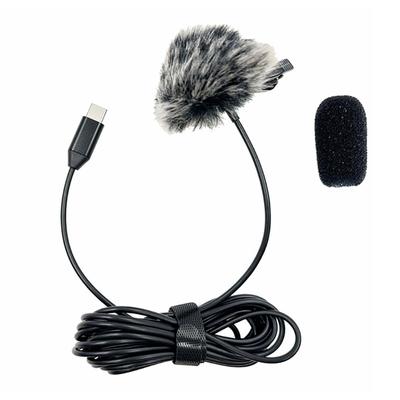 Type C Clip On Microphone Travel Friendly Type C Lavalier Lapel Mic Quality Recording 3 Styles for Podcasts & Dictation